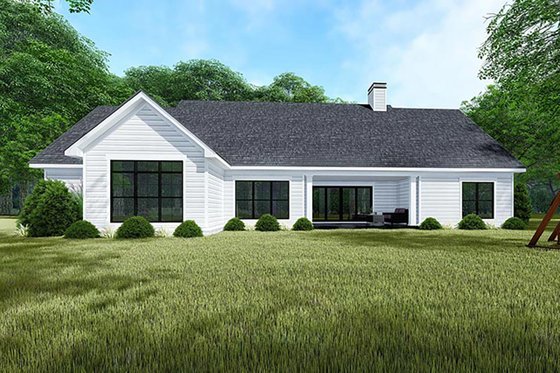 Exterior - Rear Elevation for Traditional House Plan #923-150 - 4 bed, 2 bath
