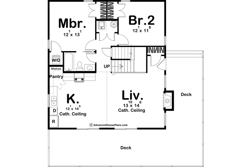Home Plan - Floor Plan - Main Floor for Traditional House Plan #455-289 - 2 bed, 1 bath
