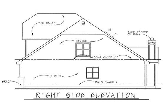 Exterior - Other Elevation 1 for Bungalow House Plan #20-1232 - 3 bed, 2.5 bath