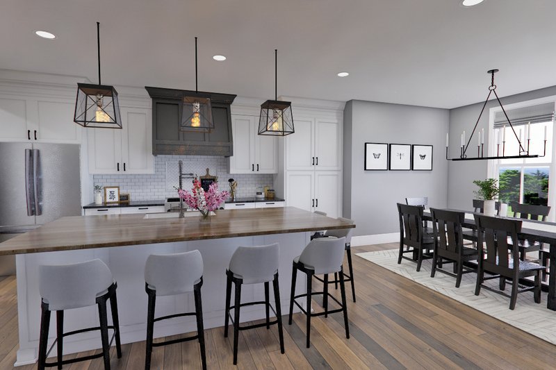 Architectural House Design - Interior - Dining Room for Farmhouse House Plan #51-1560 - 6 bed, 4.5 bath