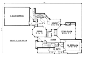 Floor Plan - Main Floor House Plan #67-743 - 3 bed, 4.5 bath