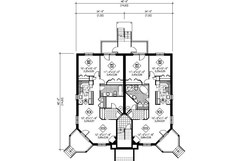 Dream House Plan - Floor Plan - Lower Floor for European House Plan #25-304 - 2 bed, 1 bath