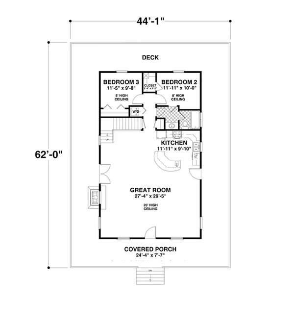 Cottage Floor Plan - Main Floor Plan #56-625