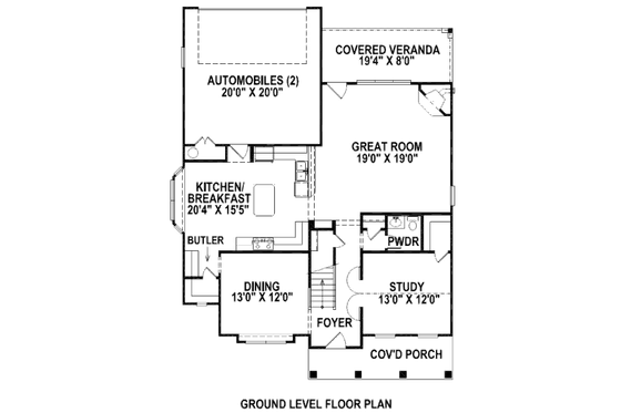 Floor Plan - Main Floor for European House Plan #141-238 - 3 bed, 2.5 bath
