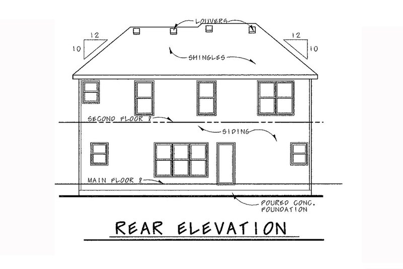 Home Plan - Exterior - Rear Elevation for Bungalow House Plan #20-1780 - 3 bed, 3 bath