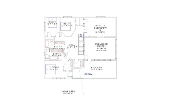 Farmhouse Floor Plan - Upper Floor Plan #1109-6