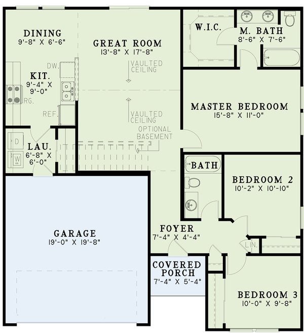 Architectural House Design - Colonial Floor Plan - Main Floor Plan #17-2900