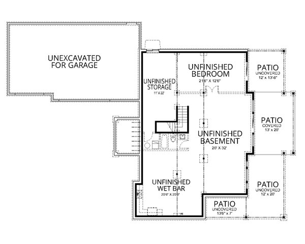 Architectural House Design - Craftsman Floor Plan - Lower Floor Plan #112-200