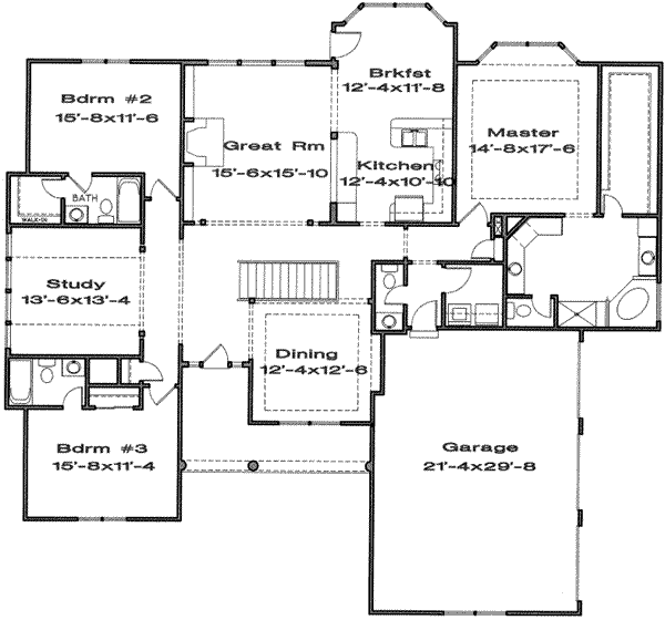 Traditional Floor Plan - Main Floor Plan #6-154