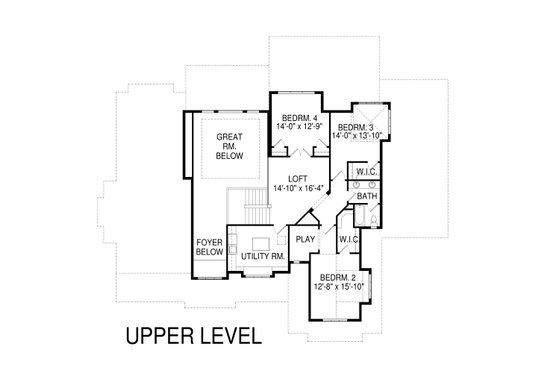 Floor Plan - Upper Floor for Craftsman House Plan #920-34 - 6 bed, 4 bath