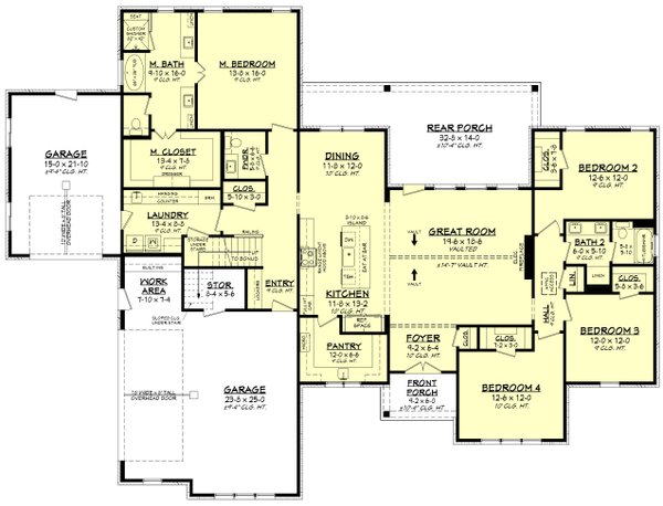 Architectural House Design - Farmhouse Floor Plan - Main Floor Plan #430-400