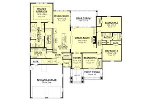 Floor Plan - Main Floor for Country House Plan #430-151 - 4 bed, 2.5 bath