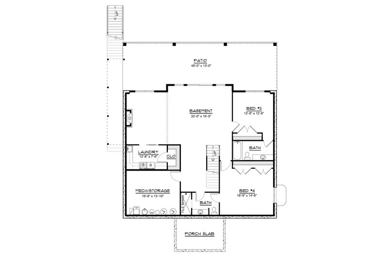 Dream House Plan - Floor Plan - Lower Floor for Modern House Plan #1064-489 - 2 bed, 2.5 bath