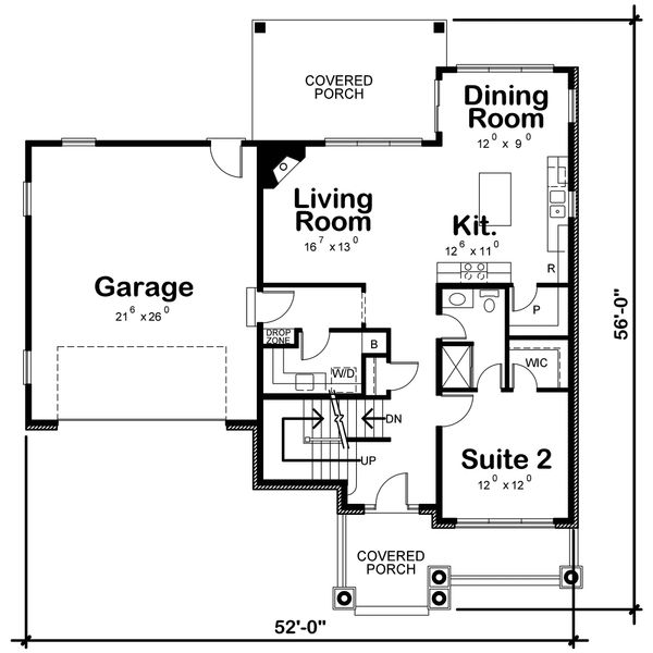 Home Plan - Traditional Floor Plan - Main Floor Plan #20-2319