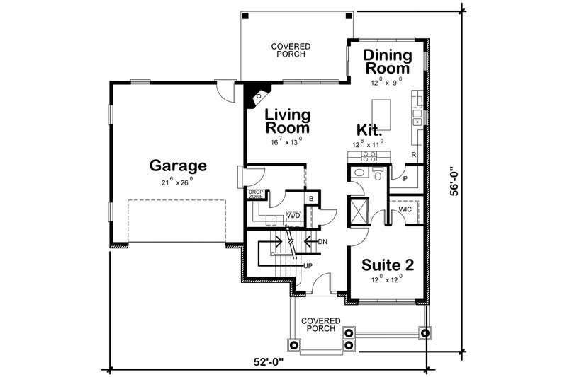 Home Plan - Floor Plan - Main Floor for Traditional House Plan #20-2319 - 4 bed, 2.5 bath