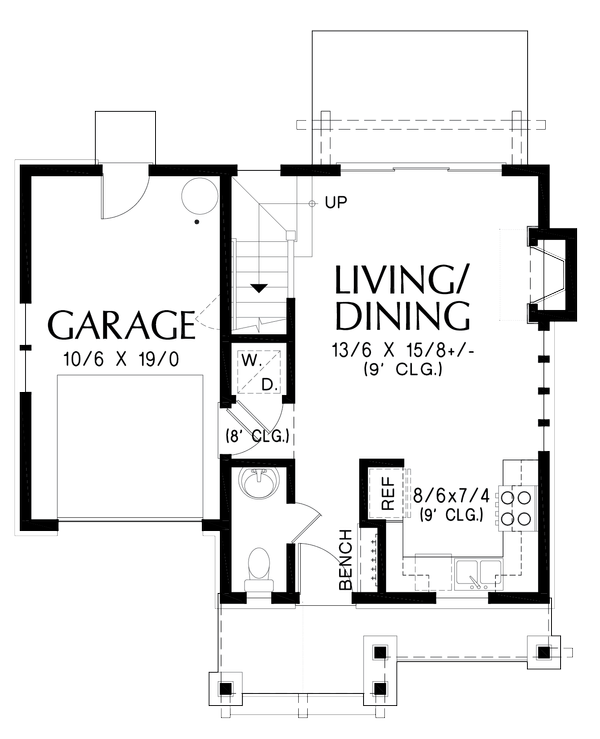 House Plan Design - Cottage Floor Plan - Main Floor Plan #48-1010