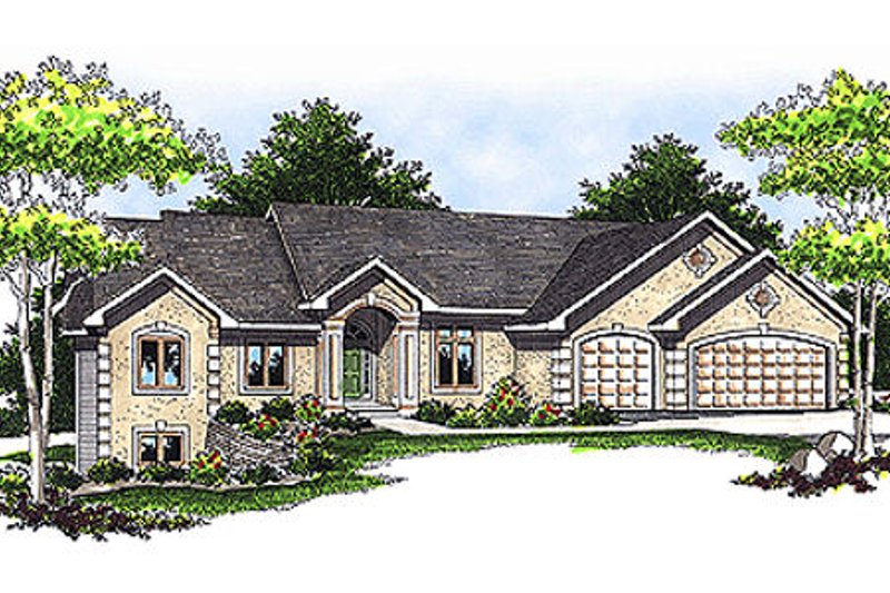 House Blueprint - Mediterranean Exterior - Front Elevation Plan #70-414