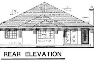 Exterior - Rear Elevation for Traditional House Plan #18-208 - 4 bed, 2 bath
