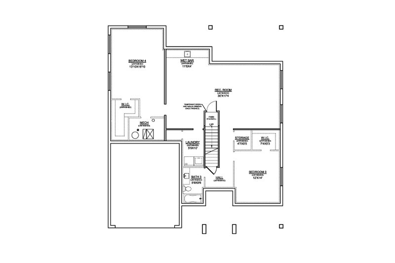 Dream House Plan - Floor Plan - Lower Floor for Ranch House Plan #1073-41 - 2 bed, 2.5 bath