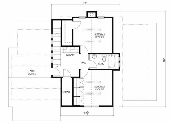 Cottage style home layout of Plan 443-11