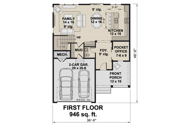 House Blueprint - Farmhouse Floor Plan - Main Floor Plan #51-1470