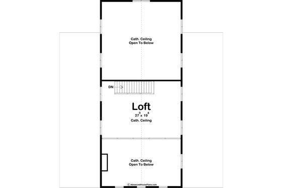 Floor Plan - Upper Floor for Barndominium House Plan #455-274 - 3 bed, 2 bath