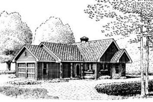 Cottage Exterior - Front Elevation Plan #410-164