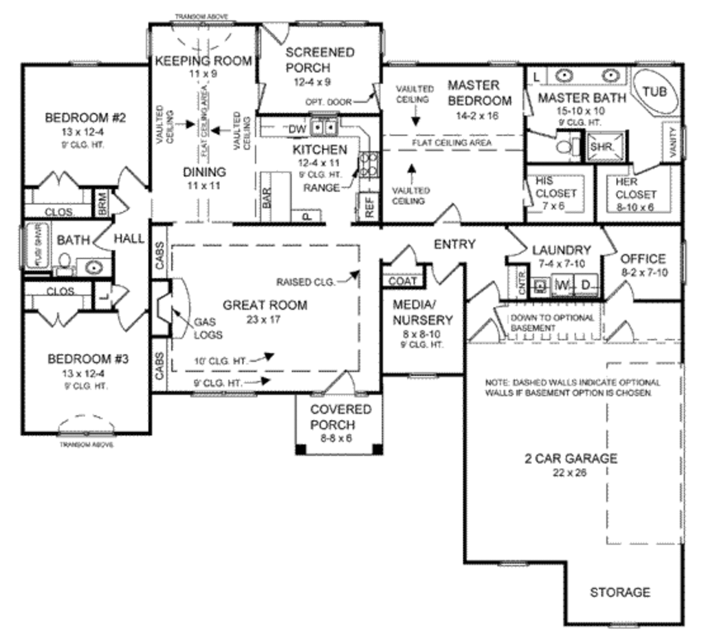 Traditional Style House Plan - 3 Beds 2 Baths 2000 Sq/Ft Plan #21-139