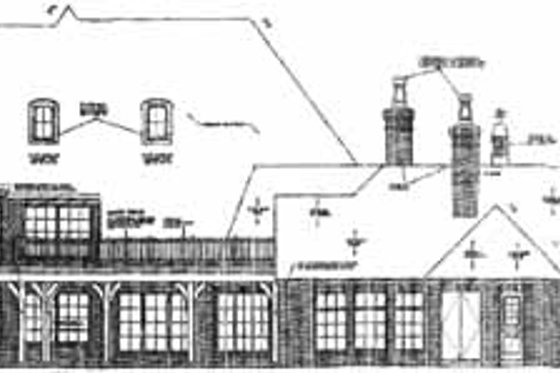 Exterior - Rear Elevation for European House Plan #310-353 - 5 bed, 5.5 bath
