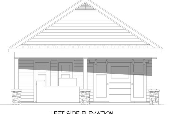 Exterior - Front Elevation 3 for Country House Plan #932-312, 1 bath