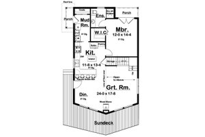 Floor Plan - Main Floor for Country House Plan #126-223 - 3 bed, 2 bath