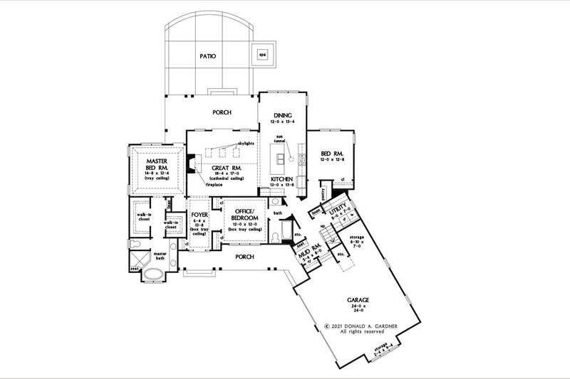 House Blueprint - Floor Plan - Main Floor for Craftsman House Plan #929-1170 - 3 bed, 2 bath