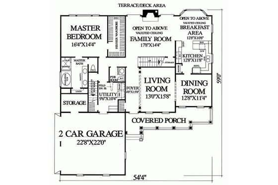 Floor Plan - Main Floor for Victorian House Plan #137-164 - 4 bed, 3.5 bath
