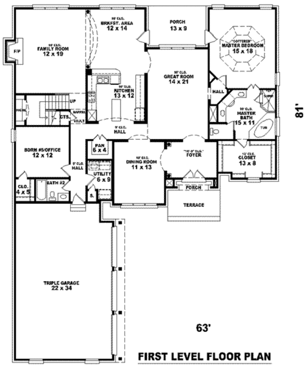 European Floor Plan - Main Floor Plan #81-1250