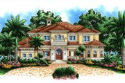 Mediterranean Style House Plan - 5 Beds 5.5 Baths 6197 Sq/Ft Plan #27-392 