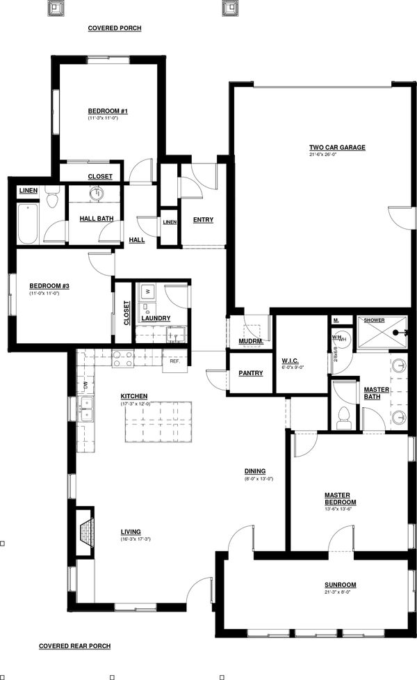 Home Plan - Craftsman Floor Plan - Main Floor Plan #895-98