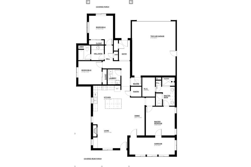 Dream House Plan - Floor Plan - Main Floor for Craftsman House Plan #895-98 - 3 bed, 2 bath