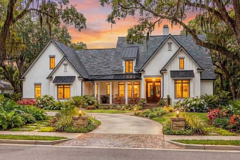 House Blueprint - Farmhouse Exterior - Front Elevation Plan #120-296