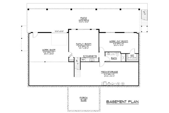 Floor Plan - Lower Floor for Modern House Plan #1064-323 - 3 bed, 2 bath