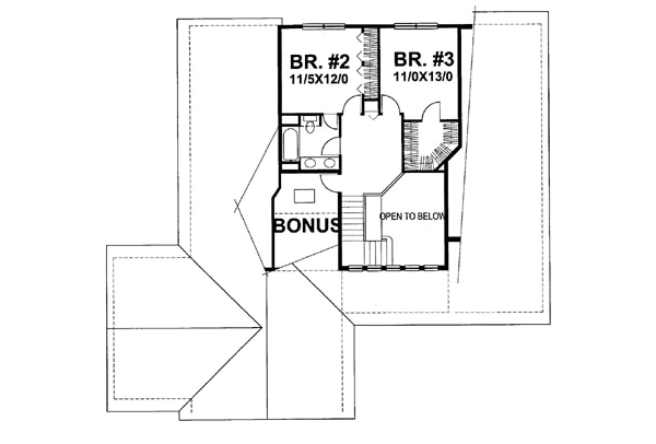 Bungalow Floor Plan - Upper Floor Plan #50-127