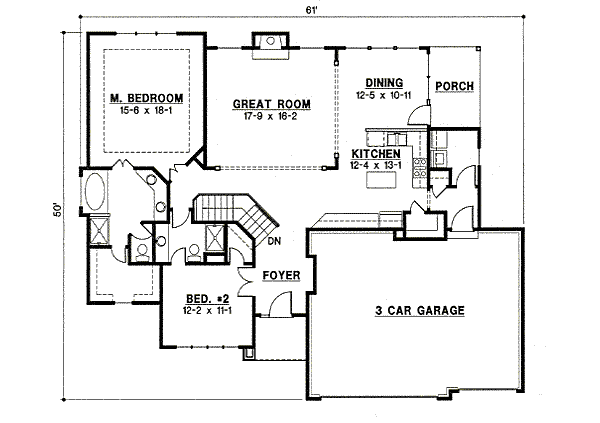 Traditional Floor Plan - Main Floor Plan #67-817