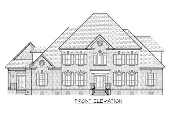 Exterior - Front Elevation 3 for Traditional House Plan #1054-58 - 6 bed, 5.5 bath