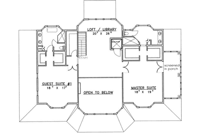 Dream House Plan - Floor Plan - Upper Floor for Traditional House Plan #117-434 - 3 bed, 3.5 bath