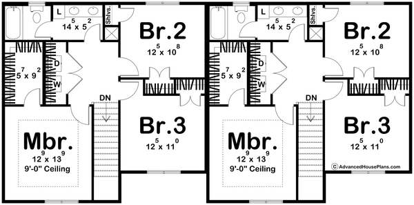House Blueprint - Modern Floor Plan - Upper Floor Plan #455-498