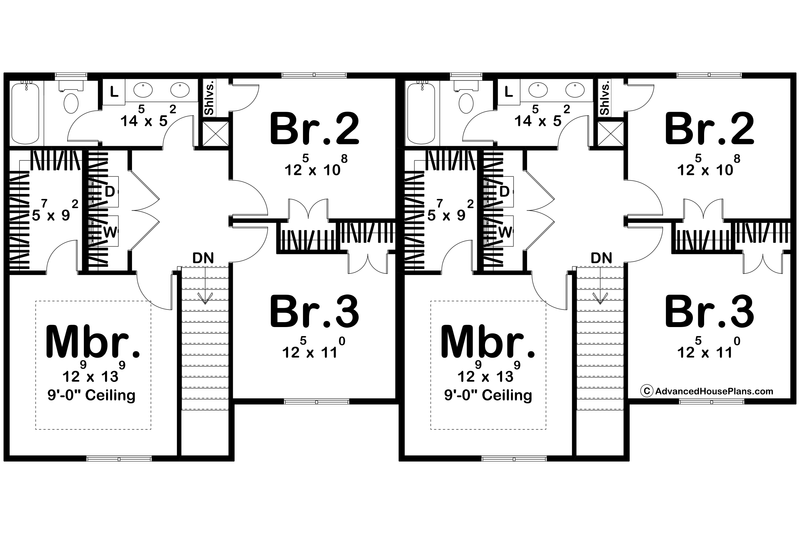 Dream House Plan - Floor Plan - Upper Floor for Modern House Plan #455-498 - 3 bed, 1.5 bath