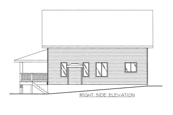 Exterior - Other Elevation 2 for Bungalow House Plan #117-543 - 1 bed, 1 bath