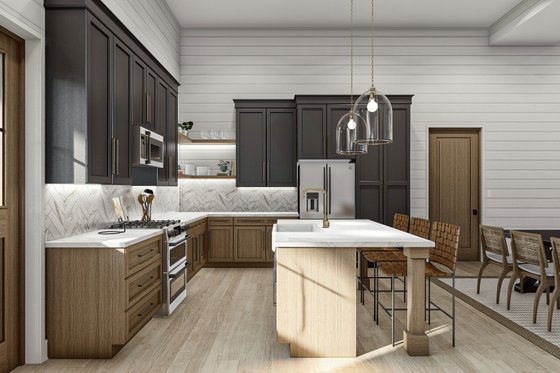 Interior - Kitchen 1 for Barndominium House Plan #455-543 - 2 bed, 1 bath