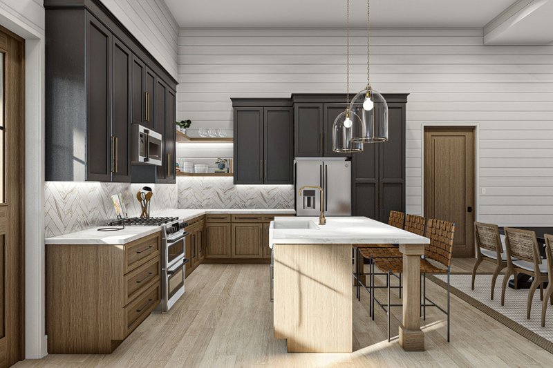 House Blueprint - Interior - Kitchen 1 for Barndominium House Plan #455-543 - 2 bed, 1 bath