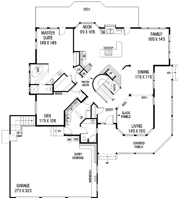 House Design - Traditional Floor Plan - Main Floor Plan #60-285