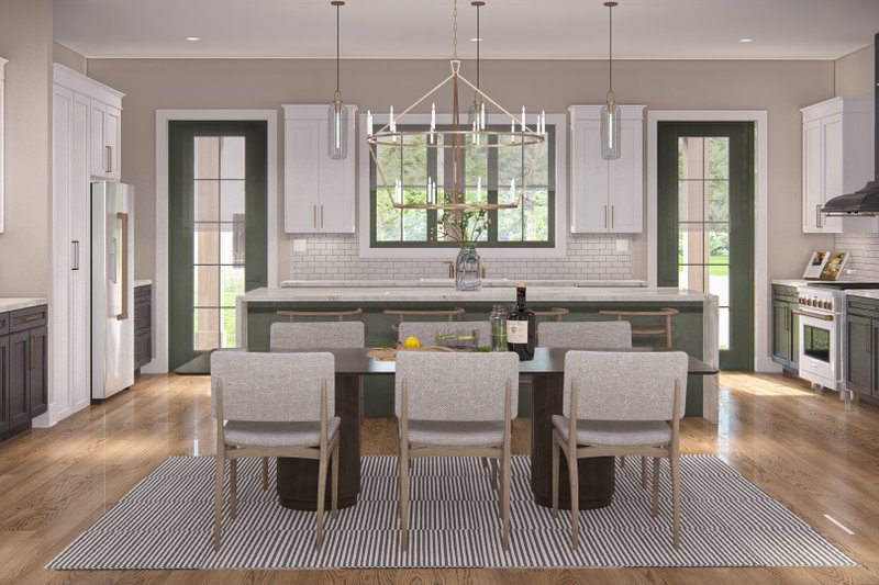 Dream House Plan - Interior - Dining Room for Barndominium House Plan #455-512 - 3 bed, 2.5 bath